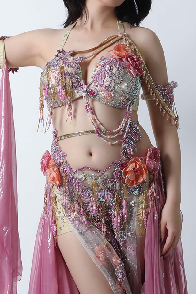 ベリーダンス衣装　hoyda ピンク ベリーダンス衣装エリフ【elif】エジプト製Hoydaベリーダンス