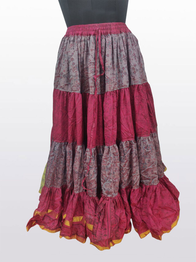 【限定商品】25ヤードスカートD25H-29サリーレース(レッド、グレー)【宅配便送料無料】