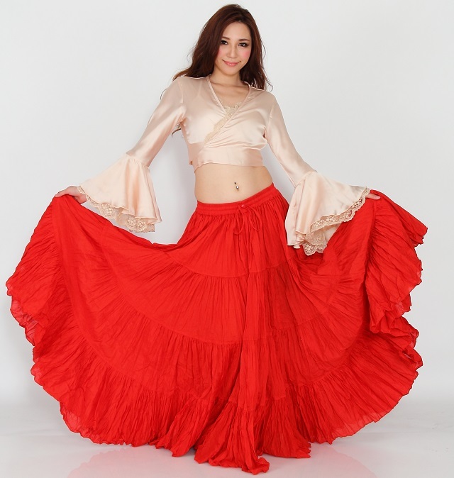 25ヤードスカートD25Kコットン単色（赤レッド)【宅配便送料無料】