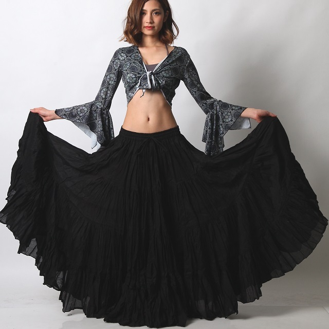 25ヤードスカートD25Kコットン単色（黒ブラック)【宅配便送料無料】