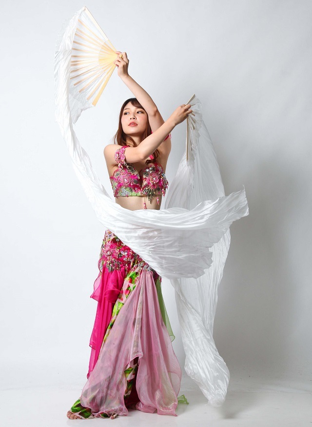 Sufel Boutiqueベリーダンス衣装 白 （シルクファンベール単色(白  