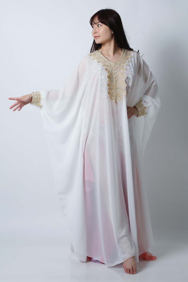 ハリージドレス KH1-2(ホワイト)フォークロア衣装【宅配便送料無料