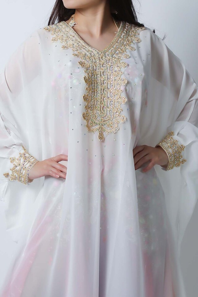 ハリージドレス KH1-2(ホワイト)フォークロア衣装【宅配便送料無料