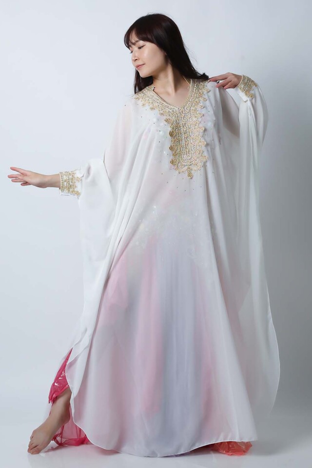 ハリージドレス KH1-2(ホワイト)フォークロア衣装【宅配便送料無料