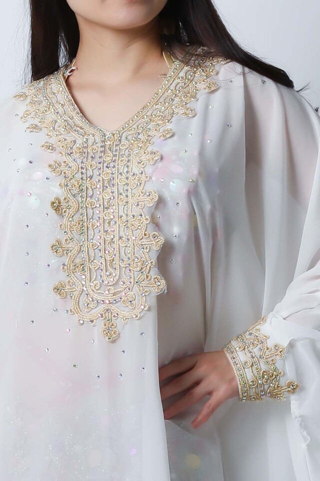 ハリージドレス KH1-2(ホワイト)フォークロア衣装【宅配便送料