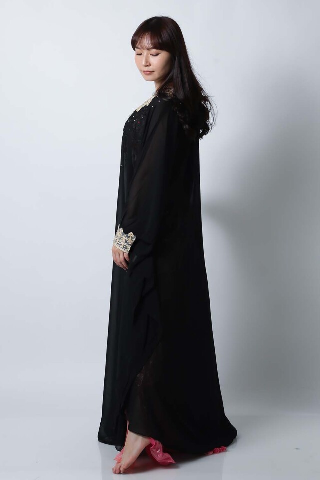 ハリージドレス KH1-4(黒ブラック)フォークロア衣装【宅配便送料無料