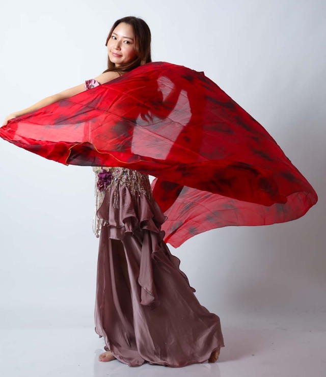 高級シルクベールR26-21サイズ240cm*112cm(タイダイ-赤red)【ネコポス便送料無料】