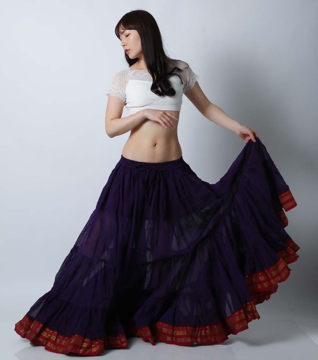 ★夏のセール★ ジプシー　ベリーダンス　紺紫　ロングスカート harui_ins25-npg