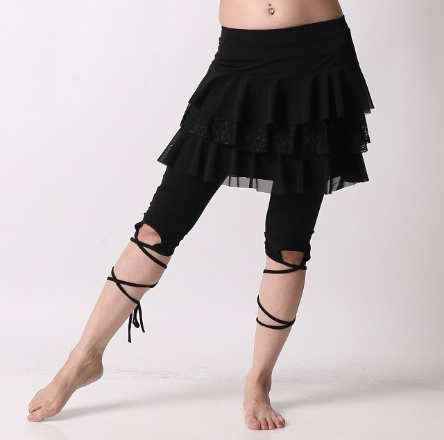 オーバースカートSK36レースティアード(3192)（black）【ネコポス便送料無料】