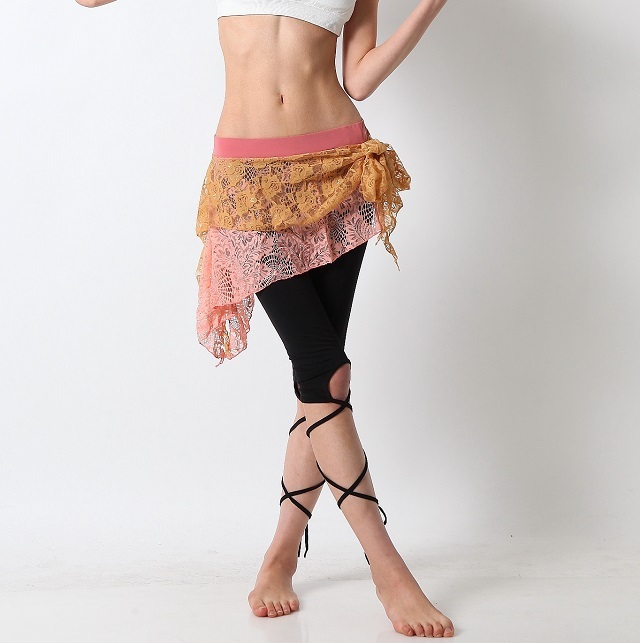 オーバースカートSK52重ねレース（brown*pink）【ネコポス便送料無料】