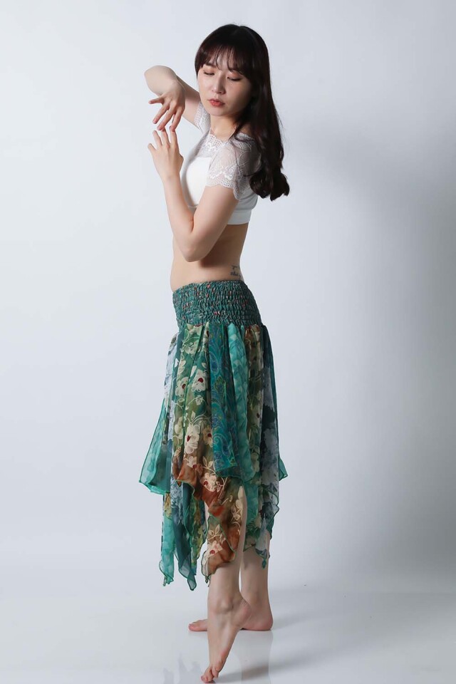 トライバルスカートSK76-7プリント柄【ネコポス便送料無料】発表会