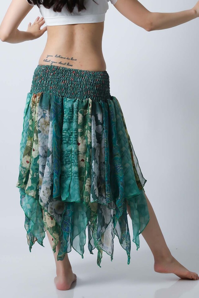 トライバルスカートSK76-7プリント柄【ネコポス便送料無料】発表会