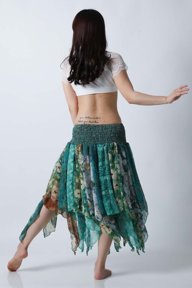 トライバルスカートSK76-7プリント柄【ネコポス便送料無料】発表会