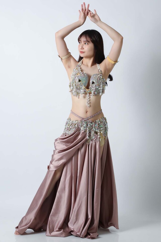 エジプト製【Amr】ベリーダンスコスチュームCF-COS-A352-1(ラベンダーグレー)【宅配便送料無料】発表会、イベントにお勧めです。