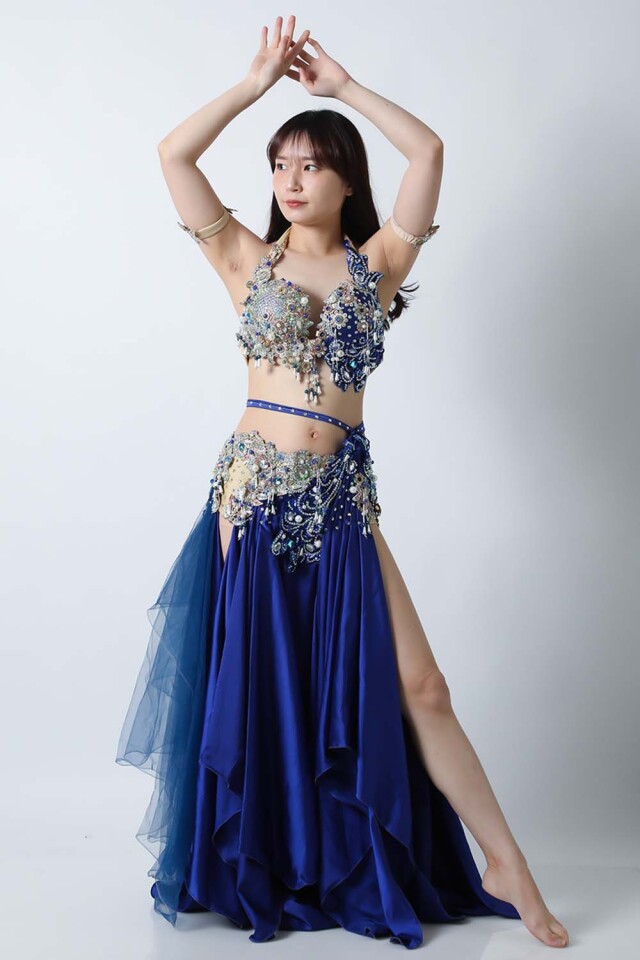 エジプト製【Amr】ベリーダンスコスチュームCF-COS-A363-1(ロイヤルブルー)【宅配便送料無料】発表会、イベントにお勧めです。