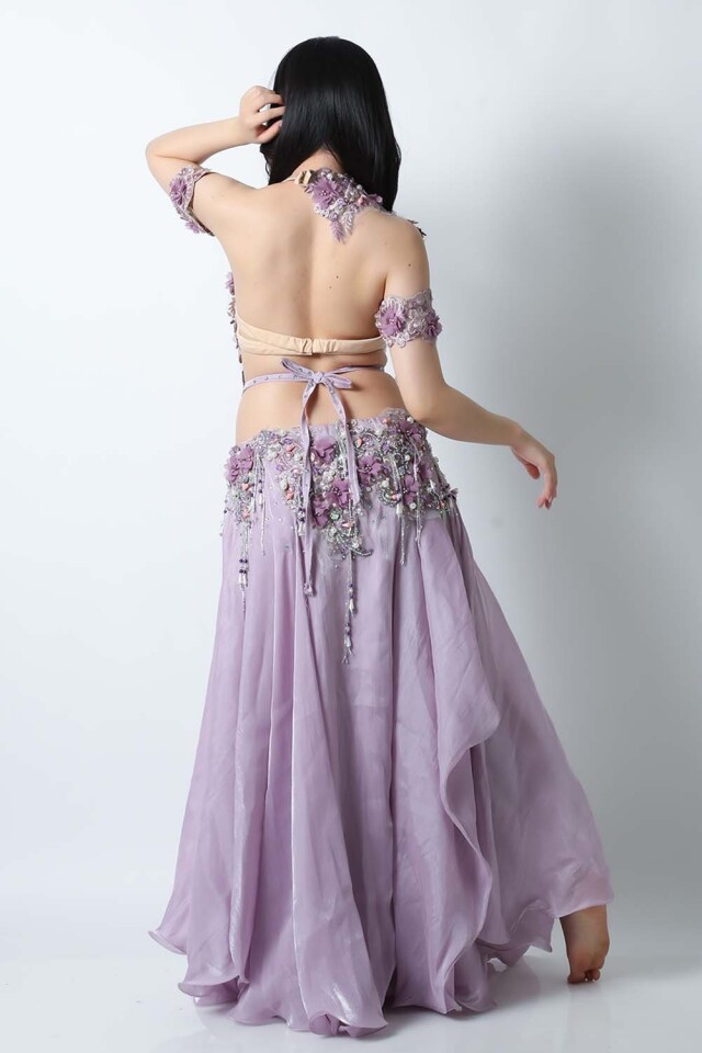 エジプト製【Amr】ベリーダンスコスチュームCF-COS-A377-1(ラベンダー
