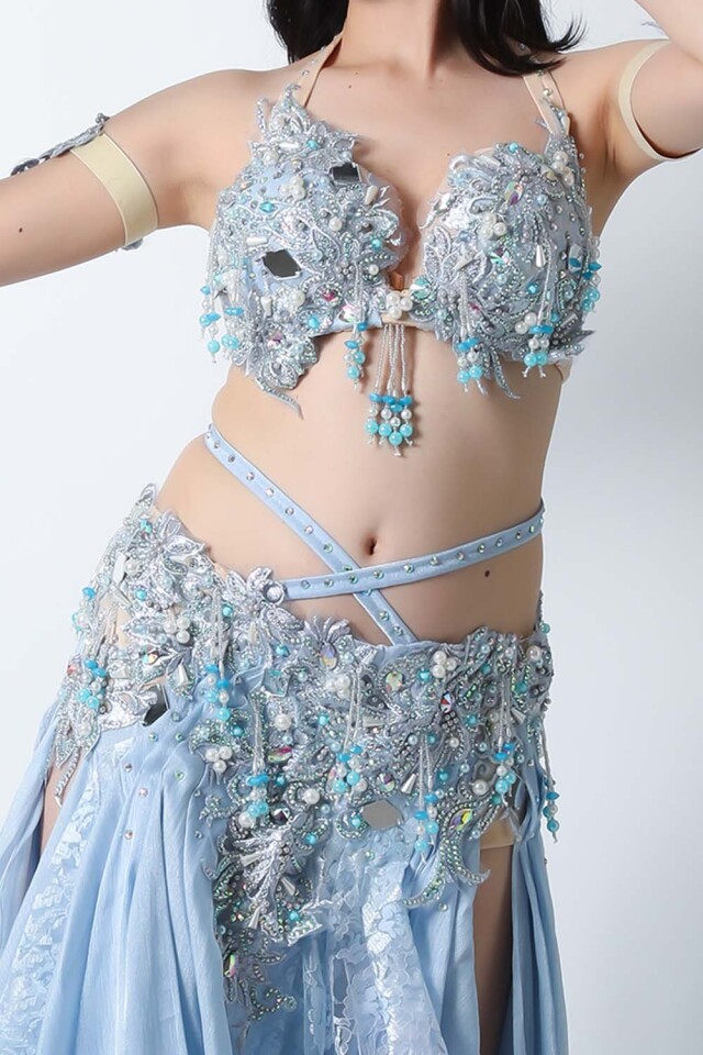 エジプト製【Amr】ベリーダンスコスチュームCF-COS-A387-1(ライト