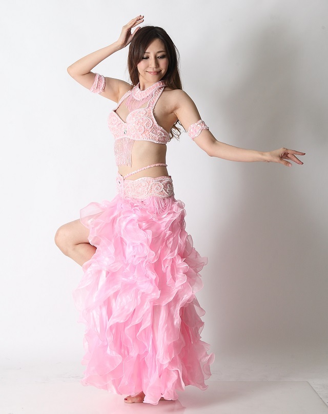 格安ベリーダンスコスチュームCH-COS-A11-82(ピンク)発表会、イベントに最適【宅配便送料無料】