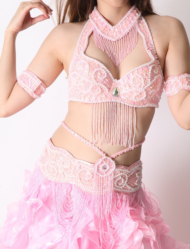 格安ベリーダンスコスチュームCH-COS-A11-82(ピンク)発表会、イベントに最適【宅配便送料無料】