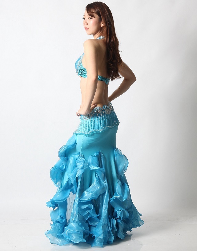 ベリーダンスコスチュームCH-COS-A7-22(水色lightblue)【宅配便送料無料】
