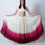 25ヤードスカートA25A-3Aコットン(アイボリー/ローズ/レッド)（ivory/rose/red)【送料無料】ベリーダンス、トライバル、ジプシースカート