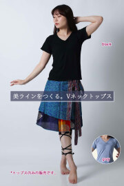ダンストップスVネックC266(2 colors）【ネコポス便送料無料】