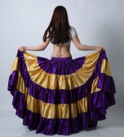 25ヤードスカートD25Lフラメンコフュージョン(ゴールド＆パープル)（gold＆purple)【宅配便送料無料】トライバル、フラメンコフュージョン、スパニッシュフュージョン