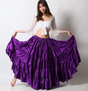 25ヤードスカートD25Sサテン単色（紫パープル)（purple)【宅配便送料無料】