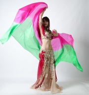 【セール】高級シルクベールR10-12Lサイズ276cm*110cm(ピンク、グリーン）【ネコポス便送料無料】