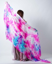 高級シルクベールR26-12Lサイズ264cm*112cm(タイダイ-ピンク、ライトブルー）【ネコポス便送料無料】