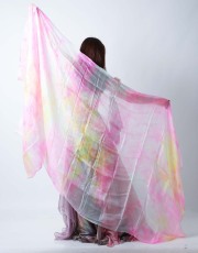 高級シルクベールR26-13Lサイズ264cm*112cm(タイダイ-ピンク、イエロー）【ネコポス便送料無料】