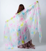 高級シルクベールR26-18Lサイズ264cm*112cm(タイダイ-ホワイト、ピンク、ライトブルー）【ネコポス便送料無料】