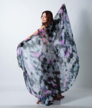 高級シルクベールR26-20Lサイズ264cm*112cm(タイダイ-グレー、ピンク）【ネコポス便送料無料】