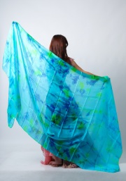 高級シルクベールR26-7サイズ240cm*112cm(タイダイ-ライトブルー）【ネコポス便送料無料】