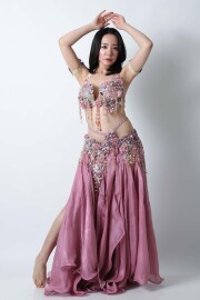 エジプト製【Amr】ベリーダンスコスチュームCF-COS-A376-1(ピンク)【宅配便送料無料】発表会、イベントにお勧めです。