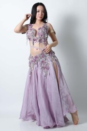 エジプト製【Amr】ベリーダンスコスチュームCF-COS-A377-1(ラベンダー)【宅配便送料無料】発表会、イベントにお勧めです。