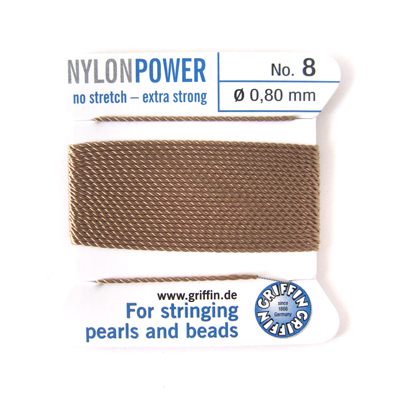 グリフィンビーズコード（ナイロン）　ベージュ