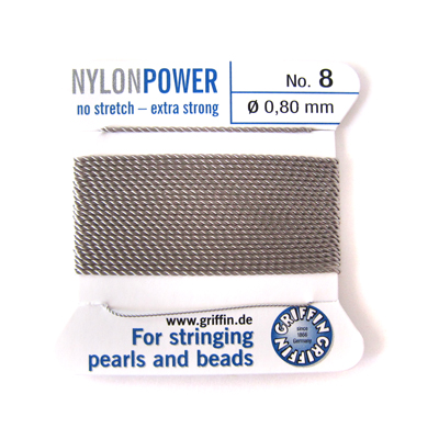 グリフィンビーズコード（ナイロン）　グレイ