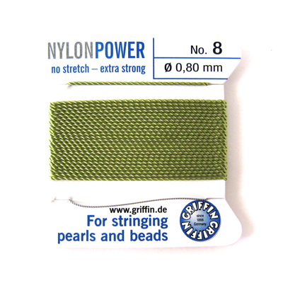 グリフィンビーズコード（ナイロン）　ジェード