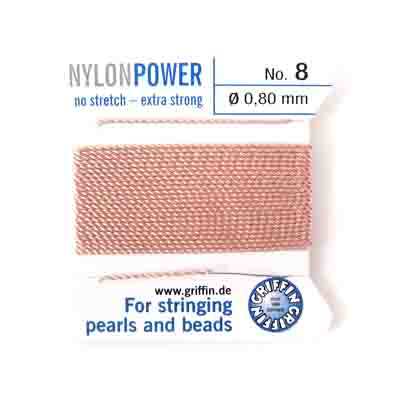 グリフィンビーズコード（ナイロン）　ライトピンク