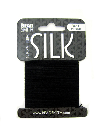 BEADSMITH シルク糸 （ブラック）E  24yd カード巻
