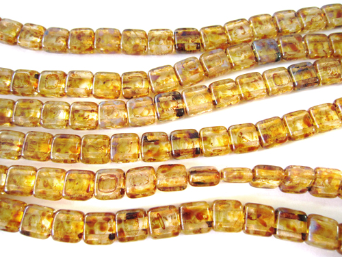 ★２ホール・タイルビーズ　6x6mm （ピカソクリスタル）　