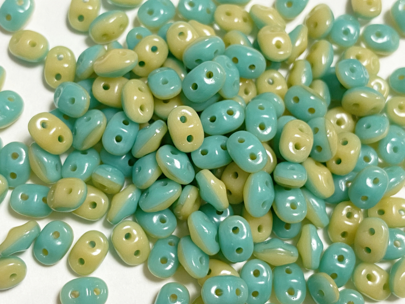 スーパーデュオduets 2 5x5mm オペイク グリーンターコイズ アイボリー 約10g Elm Green スーパーデュオduets 2 5x5mm オペイク グリーンターコイズ アイボリー 約10g Elm Green
