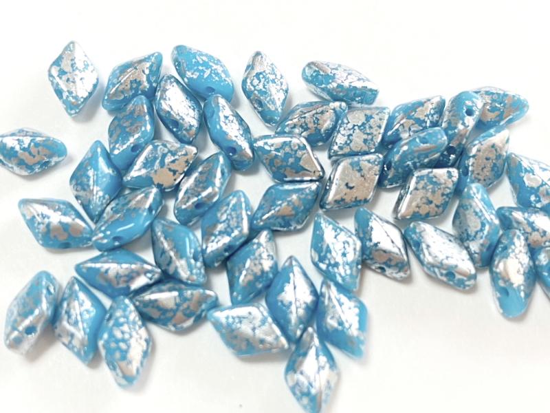 GEMDUO ジェムデュオ　8x5mm （シルバースプラッシュ ブルーターコイズ）