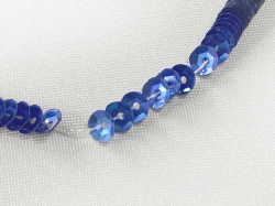 【糸通しスパンコール】 4mm亀甲　メタリックオーロラ・グレイッシュブルー