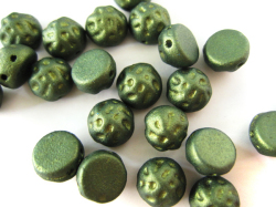 バロックカボション　2穴　7mm (ダークオリーブ/ゴールドシャイン）