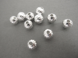 メタルデザインビーズ 6mm ラウンド 　シルバー