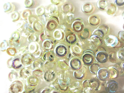 オービーズ 3.8x1mm （グリーンレインボー/クリスタル） 約8g/ケース 