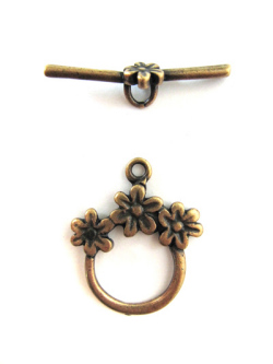 トグル（３フラワー）アンティークブラス