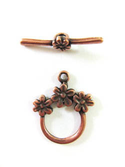 トグル（３フラワー）アンティークカッパー